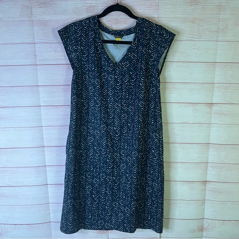 Eddie‎ Bauer Blue White Geo Print Dress Size XS